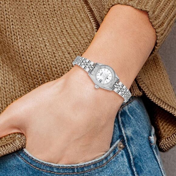 Ladies Stainless Steel, Round Analog Watch by Charles Hubert